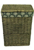 Lidded Wicker Linen Laundry Bin Basket with Cotton Liner