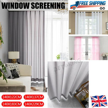 Pair (2 Panels) Of Voile Slot Top Net Curtains Plain Window Curtain Home Decor