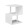 White High Gloss Side Table with RGB LED Light Modern Design Bedroom Living Room