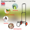 Heavy Duty Folding Foldable Hand Sack Truck Barrow Cart Wheel Trolley Black 50kg