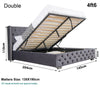 Ottoman Bed Small Double King Size Storage Gas Lift Up Velvet Bed Frame Bedroom