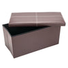 2 Seater Large Folding Ottoman Storage Box Toys Box Leather Seat Footstool