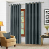 Blackout Thermal Curtains Eyelet Ring Top Curtain Pair With Tie Backs