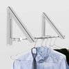 Stainless Steel Double Folding Wall Clothes Hanger Laundry Rack Retractable