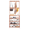 6FT Large Capacity Hallway Shoe Rack Hat Scarf Umbrella Bag Stand Hanger W/ Hook