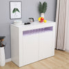 White Sideboard Storagey Matt Body&High Gloss Doors Cupboard Cabinet w/LED Lights