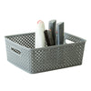 Rattan Plastic Studio Storage Handy Basket Office Home Kitchen Tidy Organiser