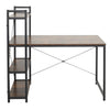 Industrial Wood Top Computer Desk PC Laptop Corner Table w/ Bookcase Home Office