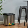 30 LITRE DOUBLE RECYCLING PEDAL BIN TWIN COMPARTMENT KITCHEN RUBBISH/WASTE 30L