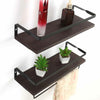 2pcs Rustic Industrial Pipe Wall Floating Shelf Wooden Storage shelves Unit new
