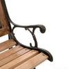 Wood & Cast Iron Garden Bench Lattice Backrest Vintage Patio Park Chair Loveseat