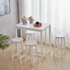 Pine Wood Dining Set in Table+ 4 Chairs Stools Grey/White Kitchen Home Furniture