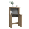 Oak and Grey Computer Laptop Desk Table Workstation Open Shelf Home Office