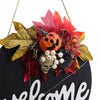 LED Welcome Sign Front Door Wreath Fall Wall Decor Halloween Skull Maple Decor