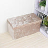 Crushed Velvet Storage Box Diamante Ottoman Folding Foot Stool Seat Bench