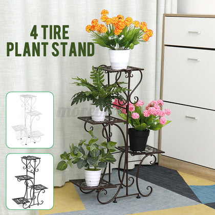 4 Tier Layer Flower Plant Pot Stand Display Shelf Home Garden Outdoor Decor Rack