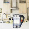 Blue Cordless LED Electric Illuminating Glass Kettle Jug 2.5L 2200w