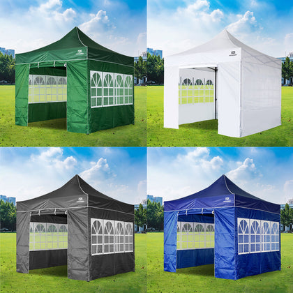 3x3M Heavy Duty Gazebo Pop-up Waterproof Marquee Canopy Tent White/Blue/Green