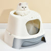 Plastic Cat Kitten Litter Box Large Hooded Enclosed Pet Toilet Tray With Scoop
