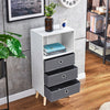 Bedside Table Night Stand Storage Bookcase Chest w/ 4 shelf Bedroom Furniture BN