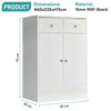 White Bathroom Cabinet Cupboard 2 Drawer + 2 Door Wooden Furniture Storage Unit