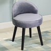 Velvet Upholstered Low Back Dressing Table Stool Bedroom Make Up Vanity Chair