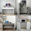 Computer Desk Desktop Laptop PC Table Workstation Drawers Home Office White/Grey