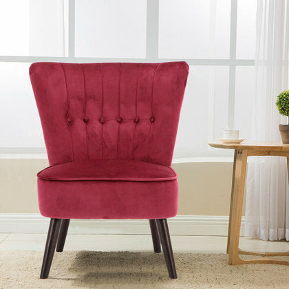 Scallop Shell Wing Back Velvet Armchair Occasional Accent Tub Chair Lounge Sofa