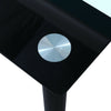 Modern Rectangle Dining Table Glass Top Black Metal Legs without Chair 110x70cm