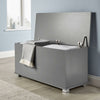 Ottoman Storage Chest Dark Grey Toy Chest Bedding or Blanket Box Large Wooden