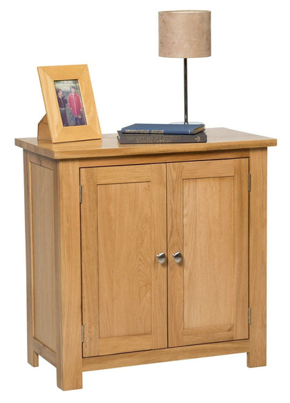 Small Oak Storage Cupboard | Wooden Filing Cabinet Shoe Organiser Bathroom Unit