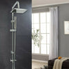 Shower Kit Twin Head 2 Mixer Shower Heads Rail Hose Riser Square Bathroom Set