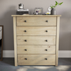 5 Drawer Chest of Drawers Solid Pine Wood Waxed Storage Bedroom Furniture