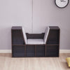 6 Cube Bookcase Cabinet Storage Rack Bookshelf Cushion Seating Living Room UK