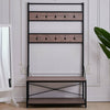 Coat Stand Hallway Shoe Rack Hat Coat Hanger Shelf Storage Rack Vintage Wooden