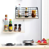 2Pack Vintage Industrial Wall Shelf Metal Wire Wood Rack Storage Display Unit UK