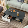 Modern Coffee Table with Drawer and Open Storage TV Stand Living Room Unit