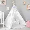 Large Canvas Kids Teepee White Tent Childs Indoor Outdoor Play House Gift