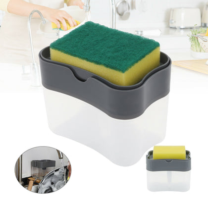 Kitchen 2 In 1 Pump Soap Dispenser Holder Sink Sponge Caddy Countertop Rack UK