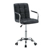 Cushioned Computer Office Desk Chair Chrome Legs Lift Swivel PU Leather Chair UK
