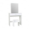 Modern Dressing Table+Stool w/ Drawer&Sliding Mirror Makeup Desk White Bedroom