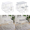 Pine Wood Dining Set in Table+ 4 Chairs Stools Grey/White Kitchen Home Furniture