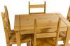 Corona Dining Table and 4 Chairs Budget Set Mexican Pine