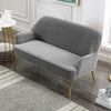 Grey Velvet Upholstered 2 Seater Sofa Couch Settee Wing Back Tub Chair Armchair