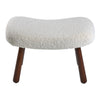 Boucle Armchair with Footstool Accent Tub Chair Occasional Chair Wing Back White