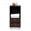 Furinno 3 Shelves Cabinet/Bedside Night Stand with 2 Bin Drawers, Espresso/Brown