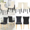 2/4pcs Dinning Chairs PU Leather Padded Seat High Back Wooden Legs Kitchen Chair