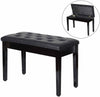 Luxury Black Faux Leather Piano Keyboard Stool Bench Seat with Storage Brand New