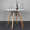MDF Kitchen Dining Table White Round Coffee Table Modern Wooden Tea Office 80cm+