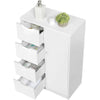Free Standing Entryway Cabinet Bathroom Storage Organizer Rack 4 Drawers + Door